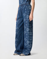 Pantaloni in denim floreale -  | Pinko