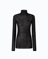 Maglia aderente a collo alto con micro paillettes -  | Pinko