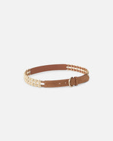Cintura in pelle con decorazioni metalliche 3 cm -  | Pinko