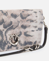 Pochette a tracolla piccola Love Bag Click Soft Horizontal Mini in suede stampa pitone -  | Pinko