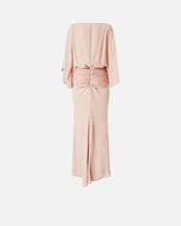 Abito lungo con drappeggi e pizzo -  | Pinko