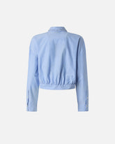 Camicia cropped a righe con colletto gioiello -  | Pinko