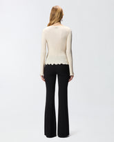 Maglia a costine con bordi gioiello -  | Pinko