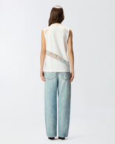 Top smanicato con dettagli in pizzo -  | Pinko