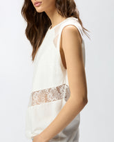 Top smanicato con dettagli in pizzo -  | Pinko