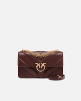 Borsa a spalla media Love Bag One in pelle e nappa chevron con tripla catena -  | Pinko