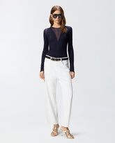 Maglia leggera a coste con trasparenze -  | Pinko