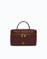 Μεσαίο beauty case από nappa chevron με λουράκι ώμου -  | Pinko