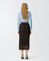 Gonna midi in crochet geometrico -  | Pinko