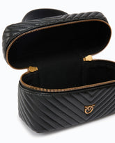 Small beauty case with shoulder strap chevron nappa -  | Pinko