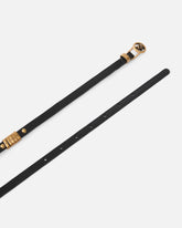 Cintura doppio giro in pelle con borchie e anelli logati 1 cm -  | Pinko