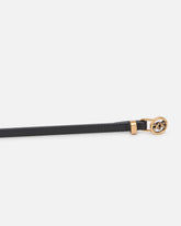 Cintura doppio giro in pelle con borchie e anelli logati 1 cm -  | Pinko