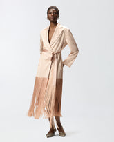 Trench in satin con frange -  | Pinko