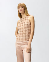 Top smanicato in tulle con cristalli -  | Pinko