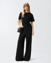 T-shirt con drappeggio e dettaglio dorato -  | Pinko