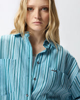 Camicia in cotone a righe con tasche -  | Pinko