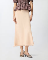 Gonna midi in misto lino con cintura -  | Pinko