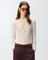 Maglia effetto uncinetto con paillettes -  | Pinko