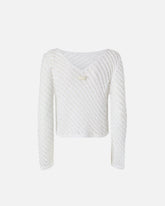 Maglia effetto uncinetto con paillettes -  | Pinko