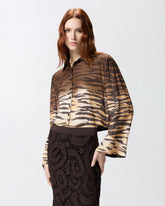 Camicia cropped con stampa animalier -  | Pinko