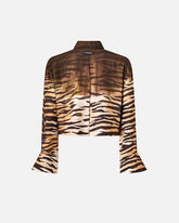Camicia cropped con stampa animalier -  | Pinko
