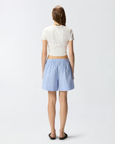 Shorts in cotone a righe con elastico in vita -  | Pinko