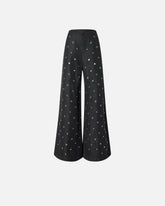 Jeans wide leg in denim scuro con occhielli -  | Pinko
