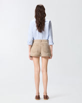 Shorts in denim marrone con borchie -  | Pinko