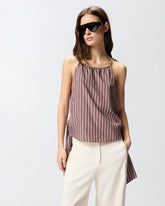 Top a righe con spalline sottili e fiocchi -  | Pinko