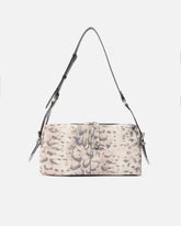 Borsa a spalla media Keeper Bag in suede con stampa pitone -  | Pinko