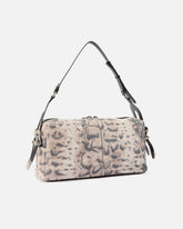 Borsa a spalla media Keeper Bag in suede con stampa pitone -  | Pinko