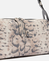 Borsa a spalla media Keeper Bag in suede con stampa pitone -  | Pinko