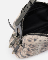 Borsa a spalla media Keeper Bag in suede con stampa pitone -  | Pinko