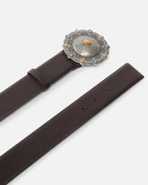 Cintura in pelle con medaglione gioiello 4 cm -  | Pinko