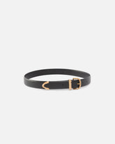 Cintura in pelle con finiture dorate 3 cm -  | Pinko