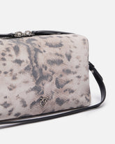 Borsa bauletto a tracolla media in suede con stampa pitone -  | Pinko