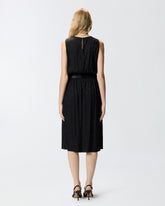 Abito midi smanicato in jacquard floreale con cintura -  | Pinko