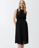 Abito midi smanicato in jacquard floreale con cintura -  | Pinko