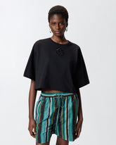 T-shirt cropped con ricamo Love Birds -  | Pinko