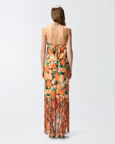 Abito lungo con frange e stampa Botanic Garden -  | Pinko