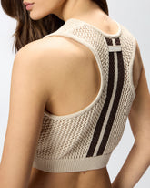 Crop top smanicato con bande sul retro -  | Pinko