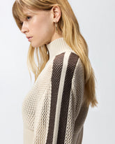 Felpa cropped traforata con bande -  | Pinko