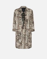 Abito corto con stampa snake e nastri sullo scollo -  | Pinko