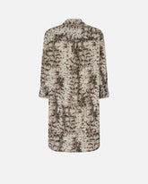 Abito corto con stampa snake e nastri sullo scollo -  | Pinko