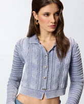 Cardigan cropped a maglia grossa e trecce -  | Pinko
