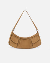 Borsa a spalla grande Pocket Body Bag in suede con tasche -  | Pinko