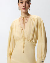 Abito corto con maniche lunghe e drappeggi -  | Pinko