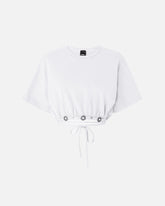 T-shirt cropped con laccio e dettagli texani -  | Pinko