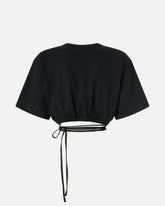 T-shirt cropped con laccio e dettagli texani -  | Pinko