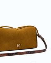 Mini crossbody Boston bag in spray-effect suede -  | Pinko
